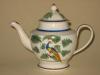 PEARLWARE PEAFOWL TEAPOT. c.1820.