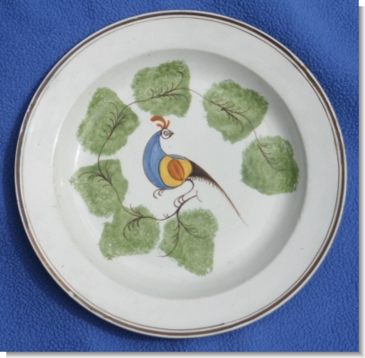 Good PEAFOWL PLATE, c.1820