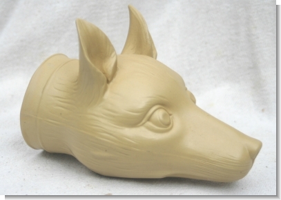 RARE STONEWARE FOX HEAD STYRUP CUP