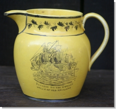 RARE CANARY YELLOW COMMEMORATIVE JUG c.1810