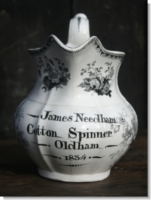 JAMES NEEDDHAM, COTTON SPINNER 1834 SWANSEA JUG.