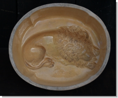 RARE YELLOW WARE LION MOULD