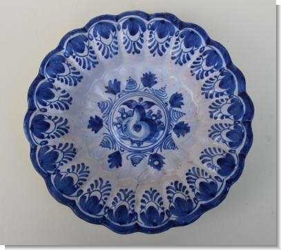 DUTCH DELFT LOBED DISH, c.1660