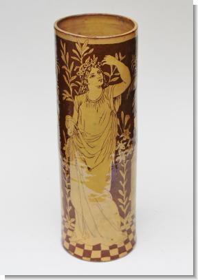  Pre-Raphaelite slipware Unbrella stand from the Aldershot School of Art.