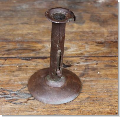 19th CENTURY HOG SCRAPPER TYPE CANDLESTICK