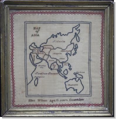 MAP OF ASIA , ELLEN WILSON, Liverpool late 1850's.