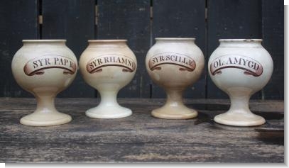 RARE SET OF CHEMIST DRUG JARS. c.1800