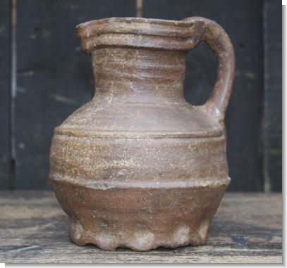 INTERESTING STONEWARE JUG circa 1400