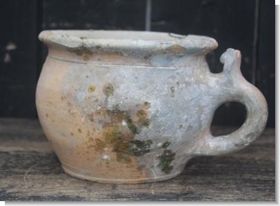 IMPORTANT 14th CENTURY TUDOR GREEN GLAZE CHAMBER POT