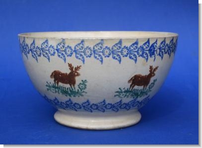 LARGE BOWL WITH STAGS  three colour.