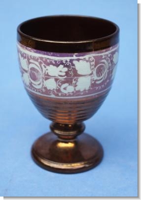 COPPER LUSTER GOBLET, c.1840 with Old Label.