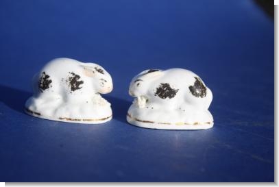 Pair of STAFFORDSHIRE RABBITS c.1850