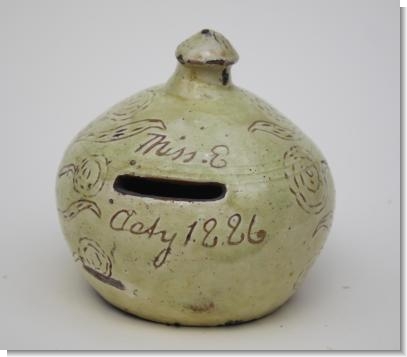 NORTH DEVON MONEY BOX, d.1886