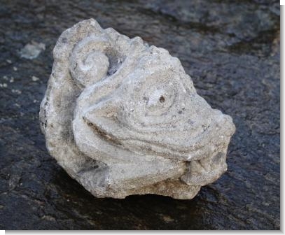 Smallish 14th Century Carved Limestone GROTESQUE HEAD