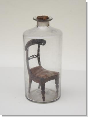 FOLK ART in a BOTTLE, CHAIR dated 1836