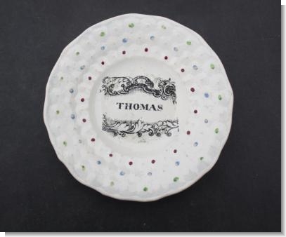 THOMAS, Staffordshire Childs Plate 1840