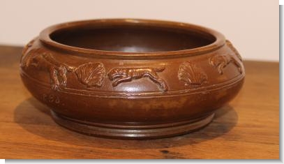 CODNOR PARK, DENBY BOG BOWL, Signed & dated 1860