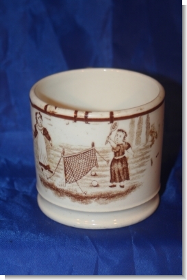 TENNIS ALPHABET MUG, C.1880