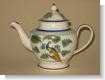 PEARLWARE PEAFOWL TEAPOT. c.1820.