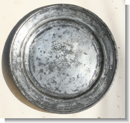 PEWTER PLATE WRIGGLE WORK London 1720