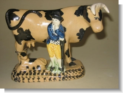 PRATTWARE COW GROUP, YORKSHIRE c.1820.