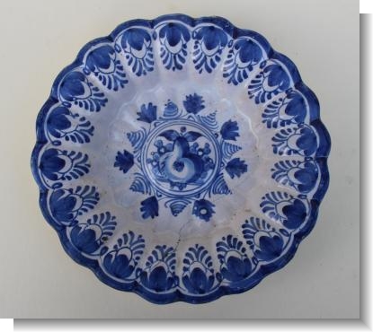 DUTCH DELFT LOBED DISH, c.1660