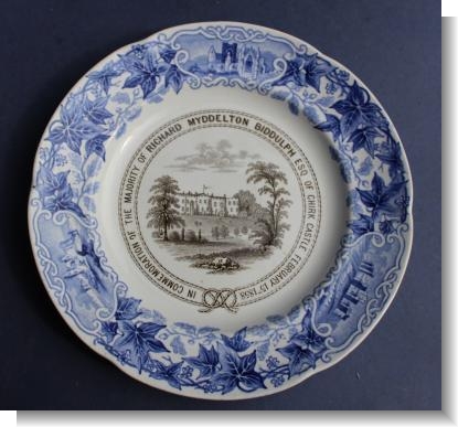 RARE POLITICAL COMMEMORATIVE PLATE R.M.BIDDULPH 1858