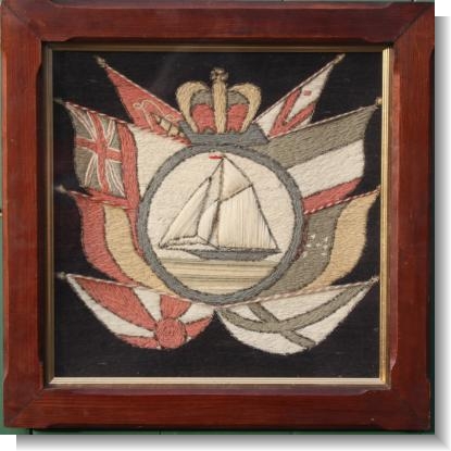 YACHT SAILORS WOOLWORK, dated 1913