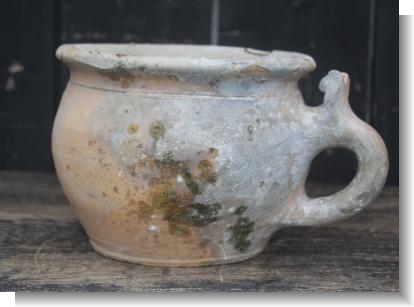 IMPORTANT 14th CENTURY TUDOR GREEN GLAZE CHAMBER POT