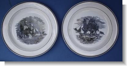 creamware ship plates