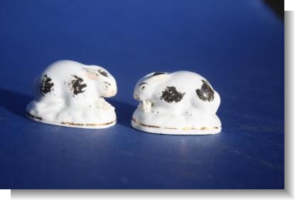 Pair of STAFFORDSHIRE RABBITS c.1850