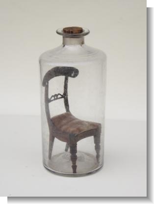 FOLK ART in a BOTTLE, CHAIR dated 1836