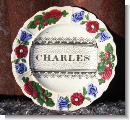 CHARLES, Rogers named childs plate c.1830