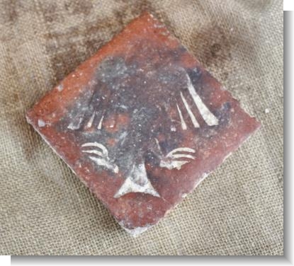 SAINT JOHN TILE, 13th Century, from St. ETHELDREDA'S CHURCH West Quantoxhead 