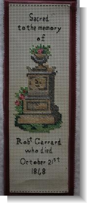 MEMORIAL BOOKMARK for Robert Garrard 1848