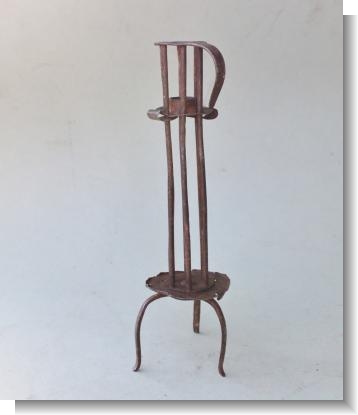 RARE 17th Century WROUGHT IRON BIRDCAGE Candleholder