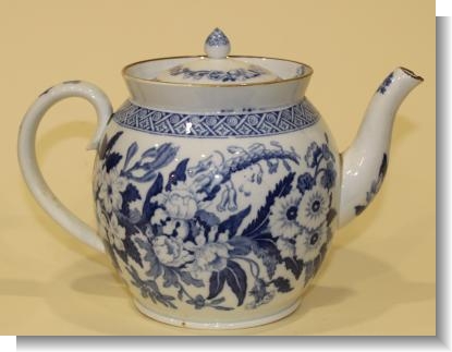 PEARLWARE BOTANICAL TEAPOT, c.1820