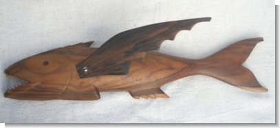 WALL MOUNTED FLYING FISH.