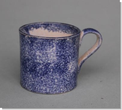 DELIGHTFUL V>SMALL SPLATTER WARE MUG c.1840