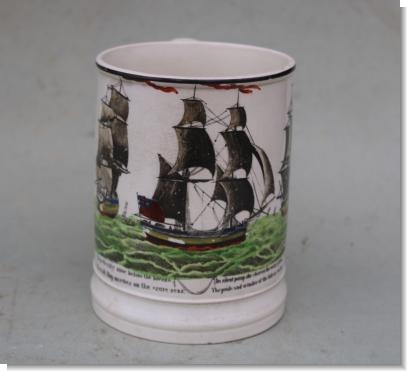 SUNDERLAND CREAMWARE MUG, c.1810