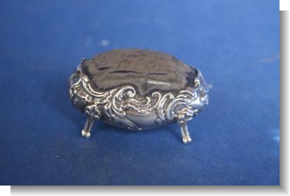 WONDERFUL SILVER JARDINIERE PIN CHUSHION 1891