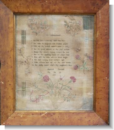 RARE NORFOLK SCHOOL DARNING SAMPLER ELIZABETH FAIRCLOTH 1773