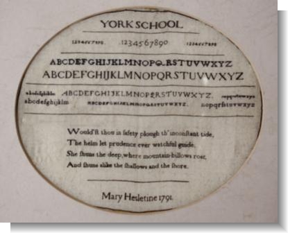 YORK QUAKER SCHOOL, MARY HESLETINE 1791.