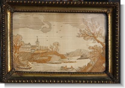 WONDERFUL SILKWORK "PRINTWORK" PICTURE c.1795